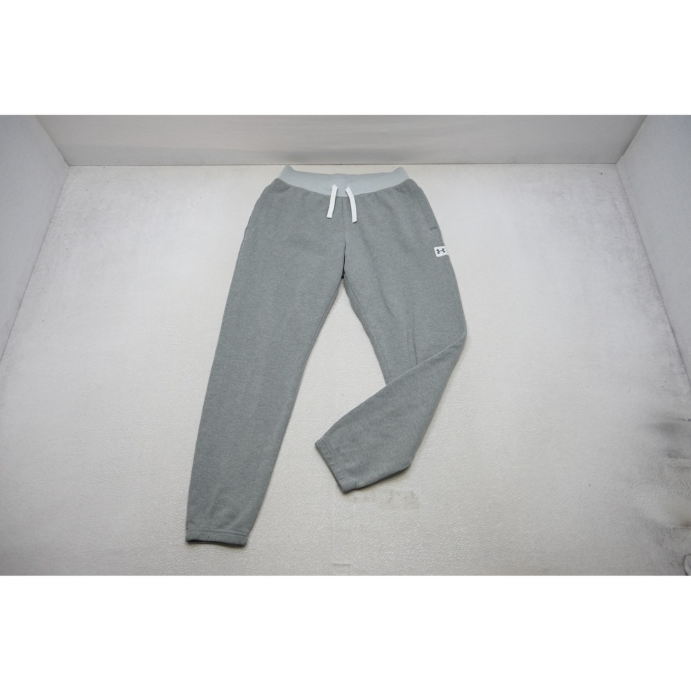 Under Armour Sweatpants Men Medium Gray Jogger Knit Drawstring Cotton Blend